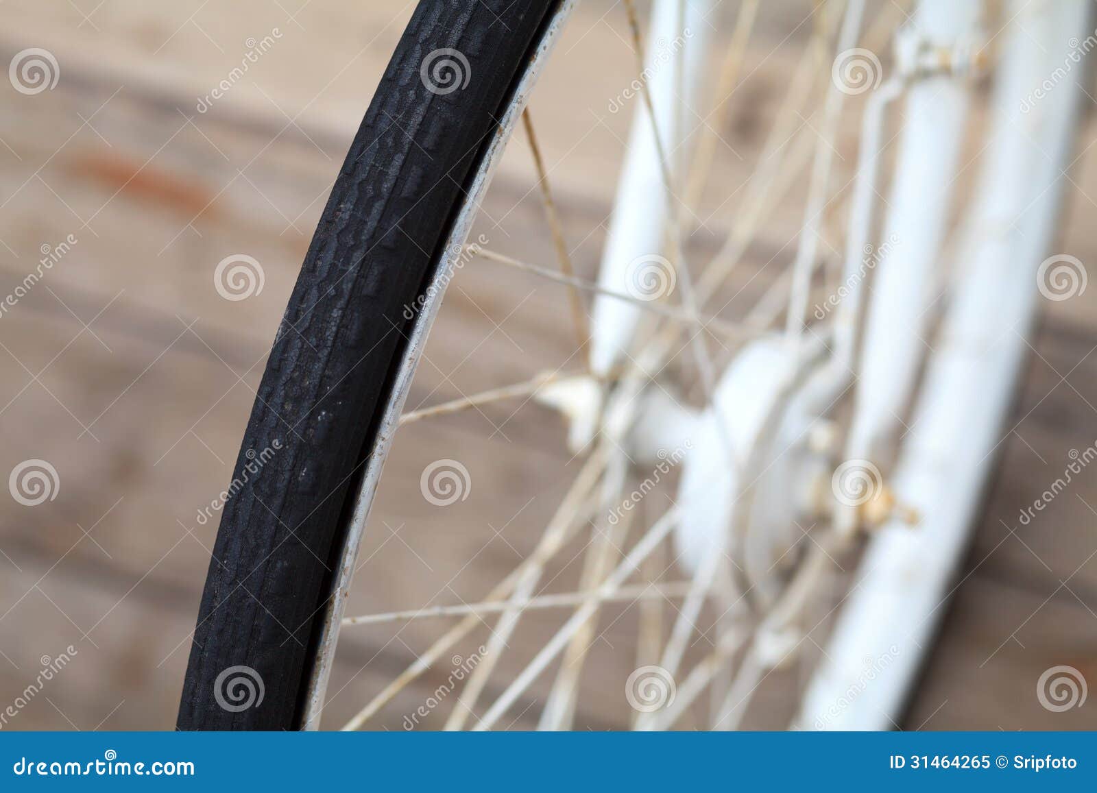 Old bicycle wheel stock image. Image of single, detail 31464265