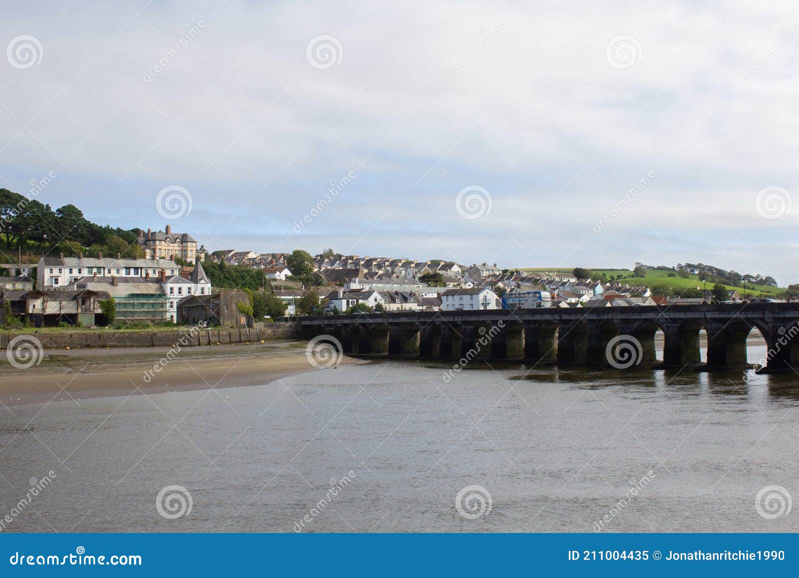 The Old Bideford Bridge Crossing the River Torridge into EasttheWater