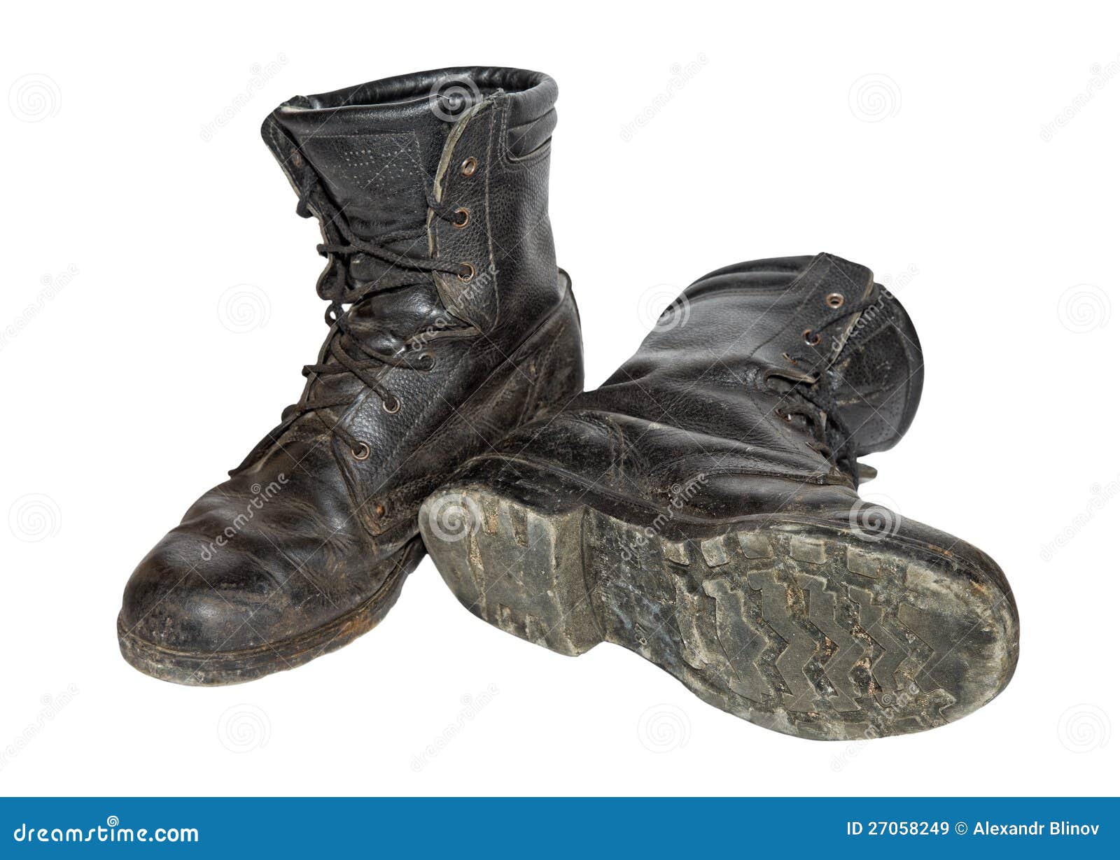 Old black army boots stock image. Image of black, hiking - 27058249