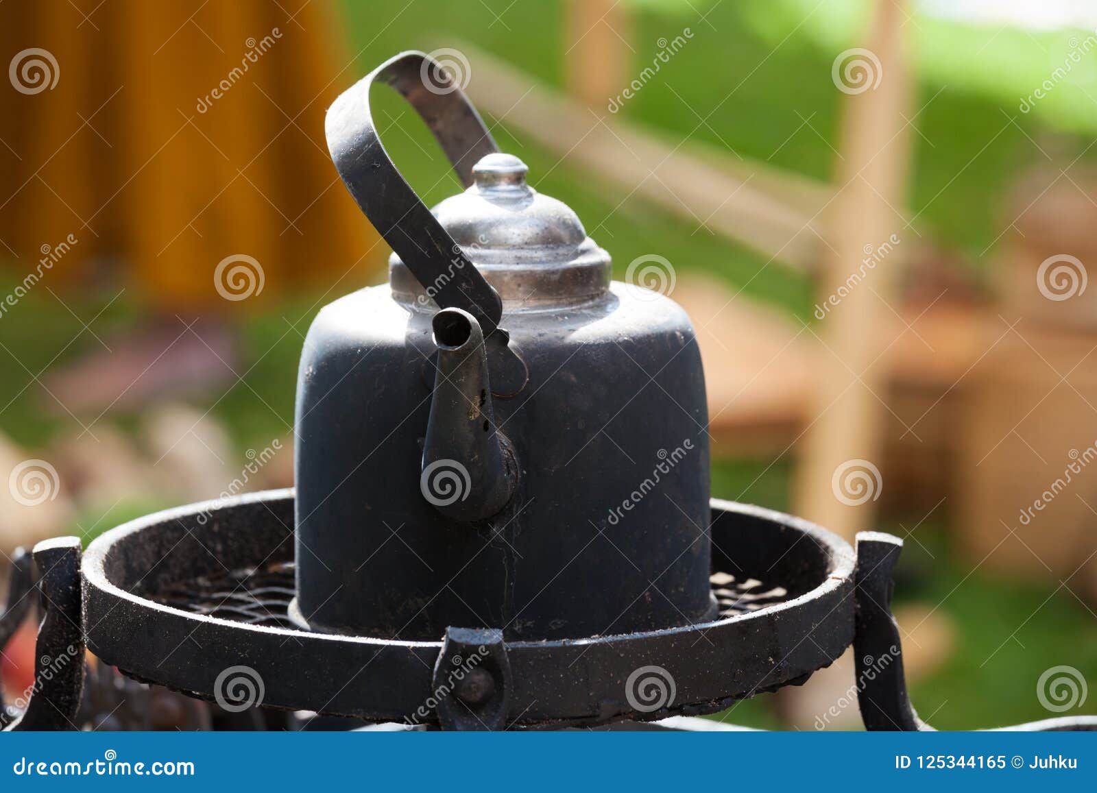 Old black coffee pot stock image. Image of weathered 125344165