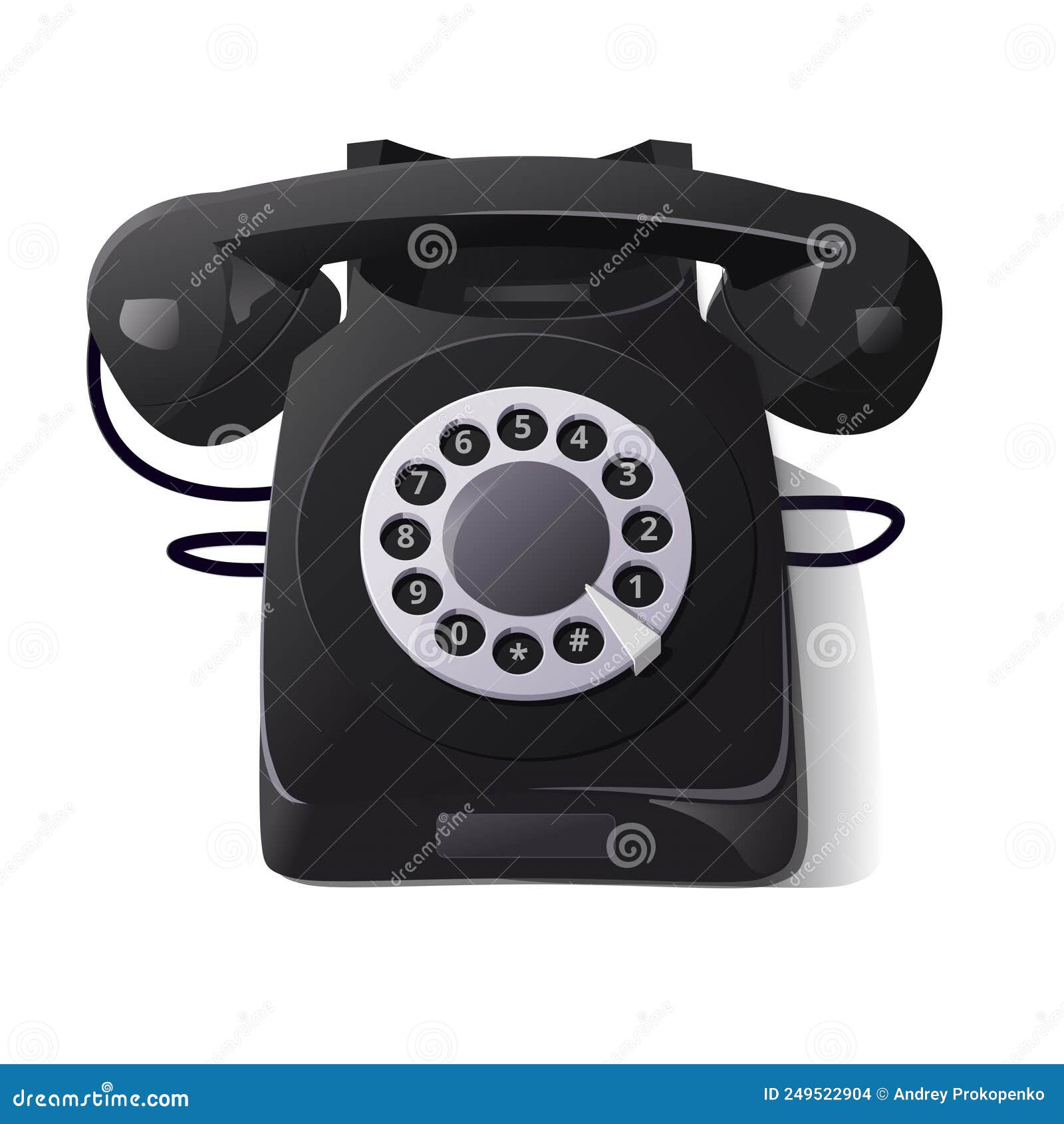 Old Black Landline Telephone. an Old Means of Communication Stock