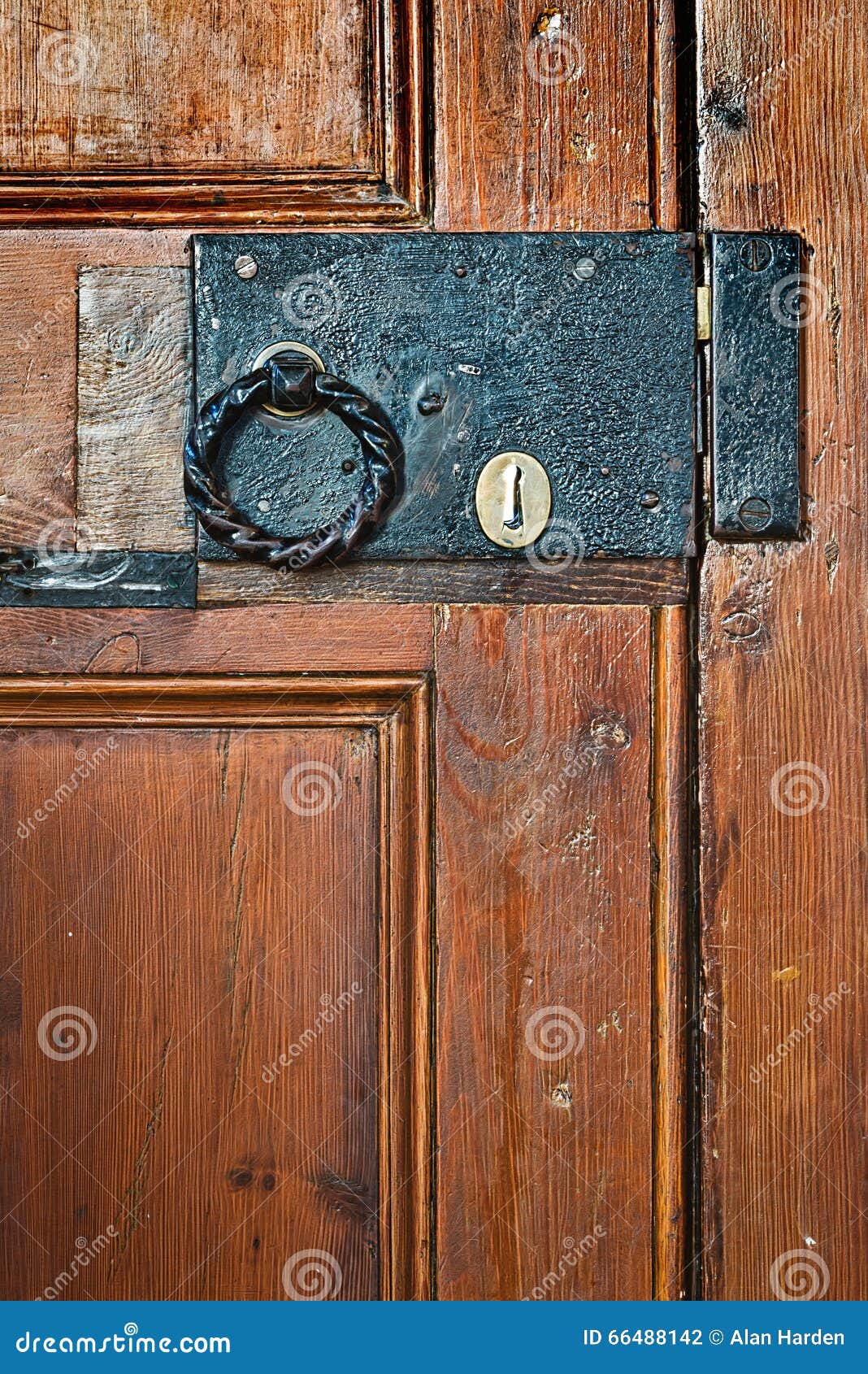 Old Black Lock with Round Handle on Door Stock Photo Image of lock
