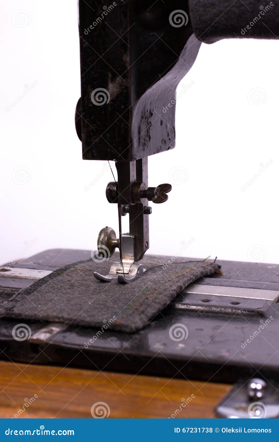 Old Black Manual Sewing Machine for Sewing Stock Photo Image of