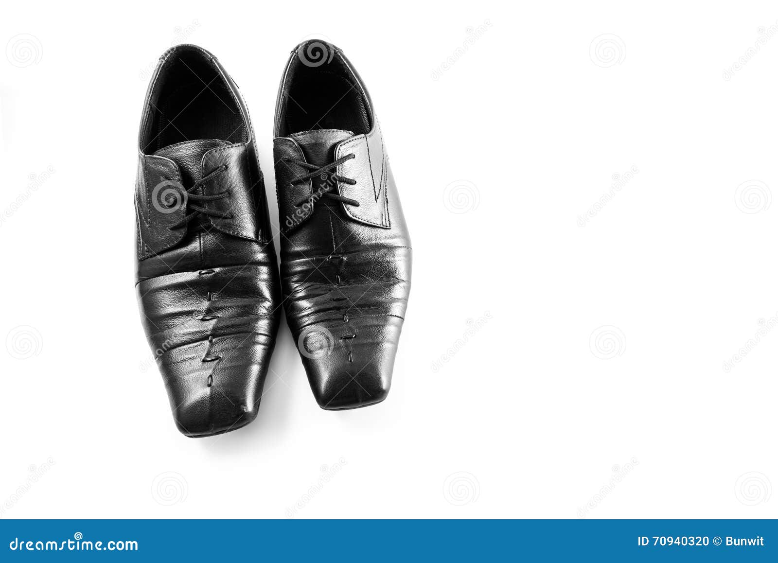 Old Black Men Shoes on White Background Stock Photo - Image of modern ...