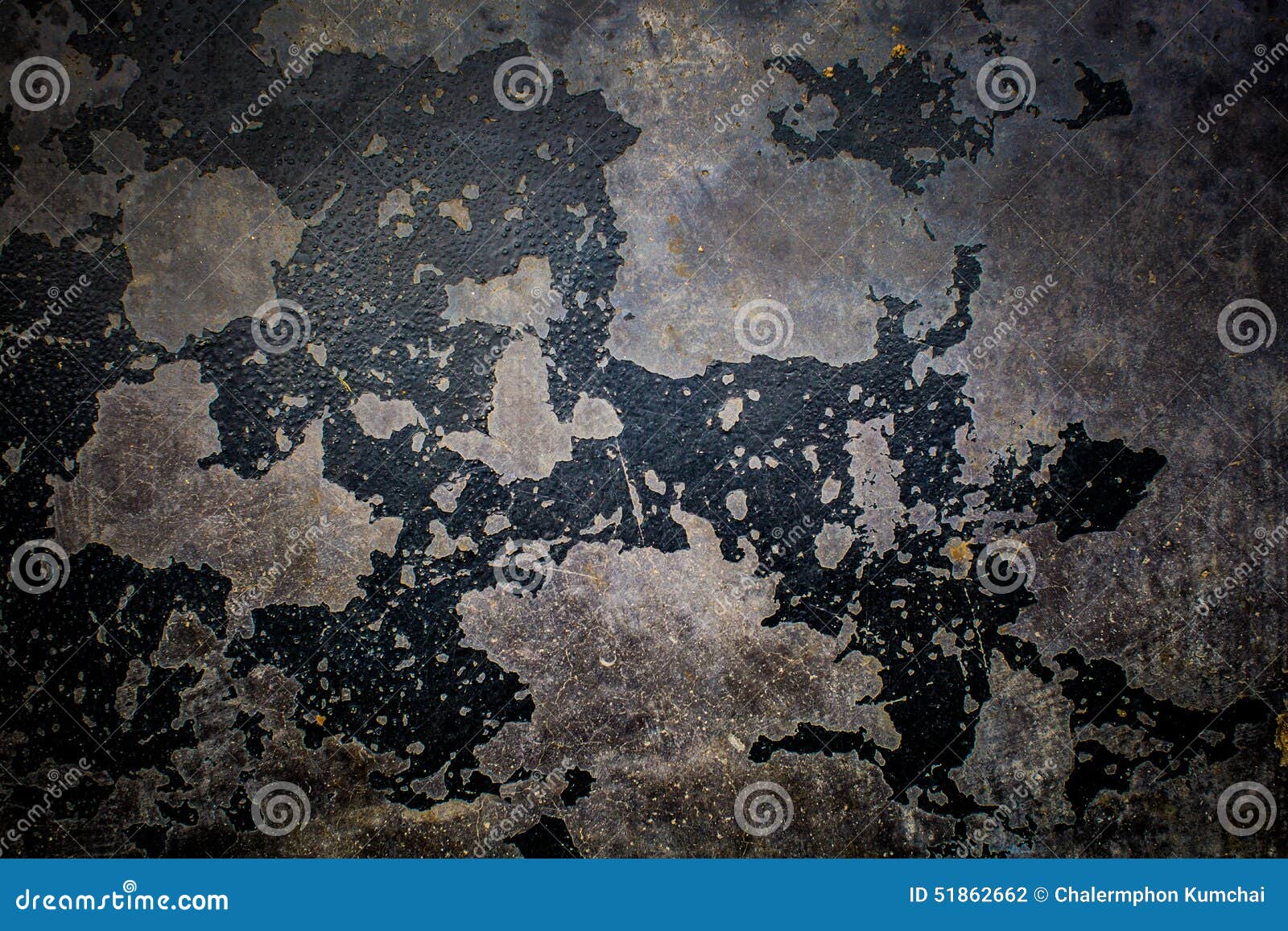 Old Black Paint Texture Peeling Off Concrete Wall Background Stock