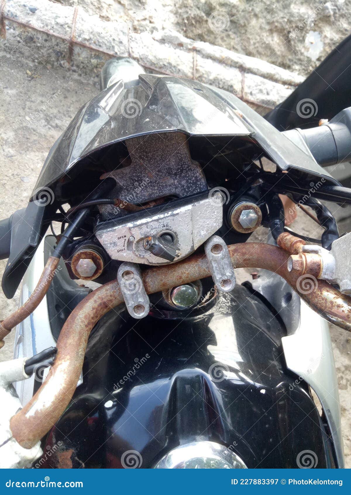 Rusty Steering Shaft Lever Isolated On White Background RoyaltyFree