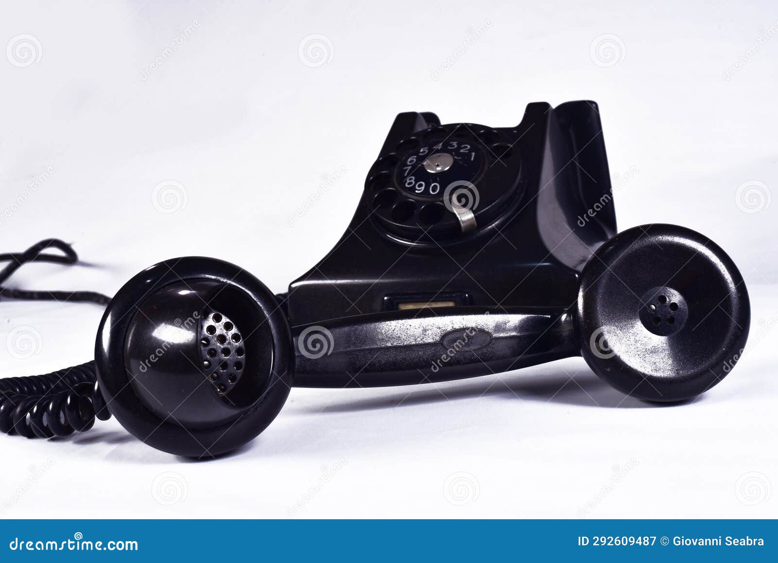 Old Black Telephone Vintage Telephone Equipment Stock Image Image of