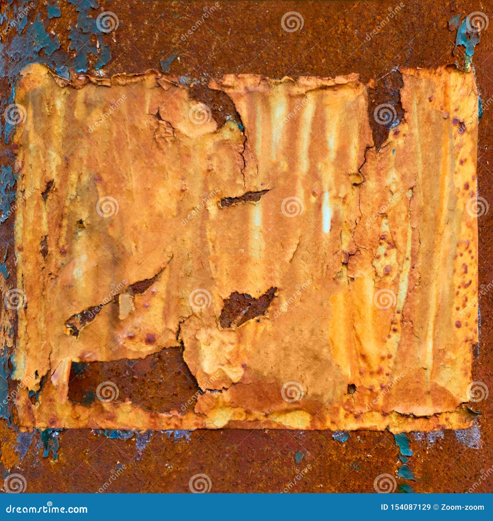 Download Old Blank Torn Paper On The Rusty Metal Wall Stock Image - Image of poster, background: 154087129