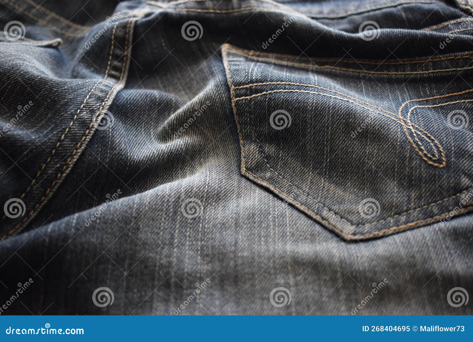 Old Blue Jeans Texture for Background. Vintage Style Photo. Stock Image ...