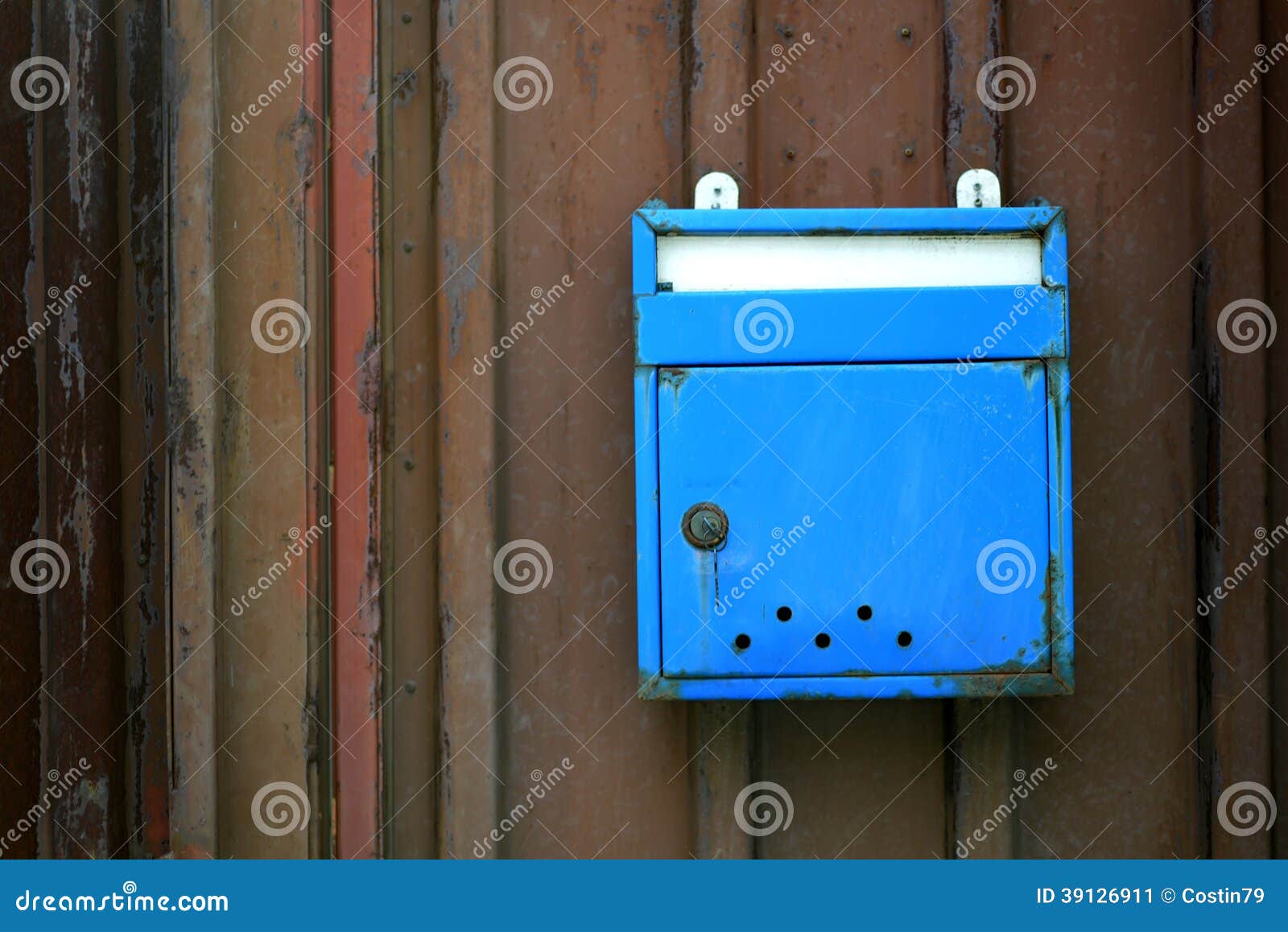 Old blue mailbox stock image. Image of architecture, postbox 39126911