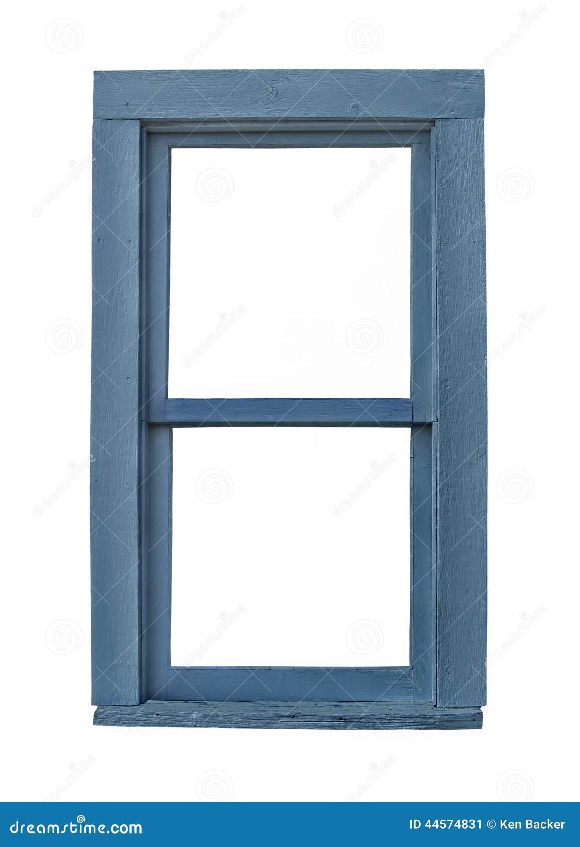 Old Blue Wooden Window Isolated. Stock Image - Image of panels ...