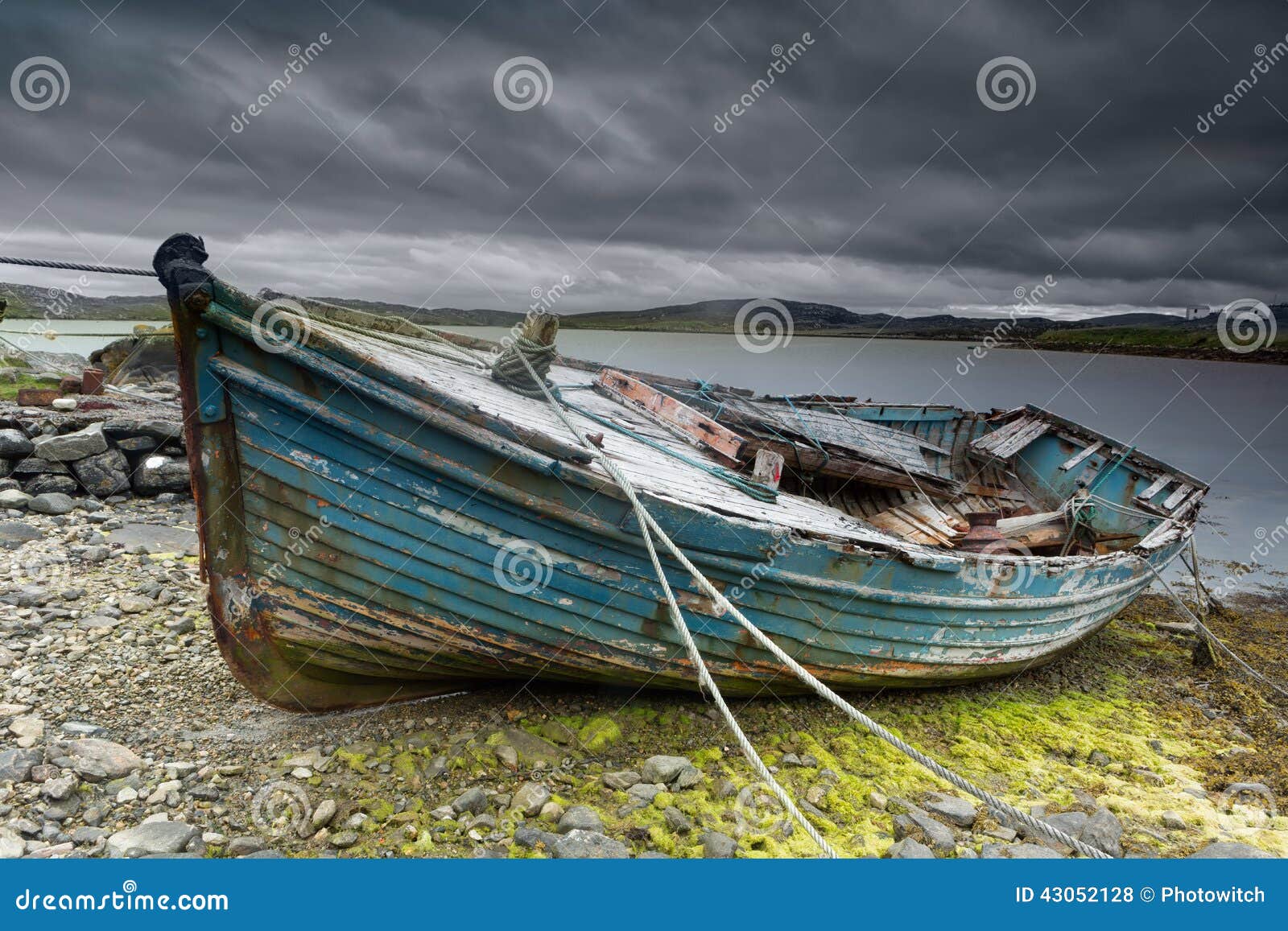 Old boat on beach stock photo. Image of damaged, nature ...