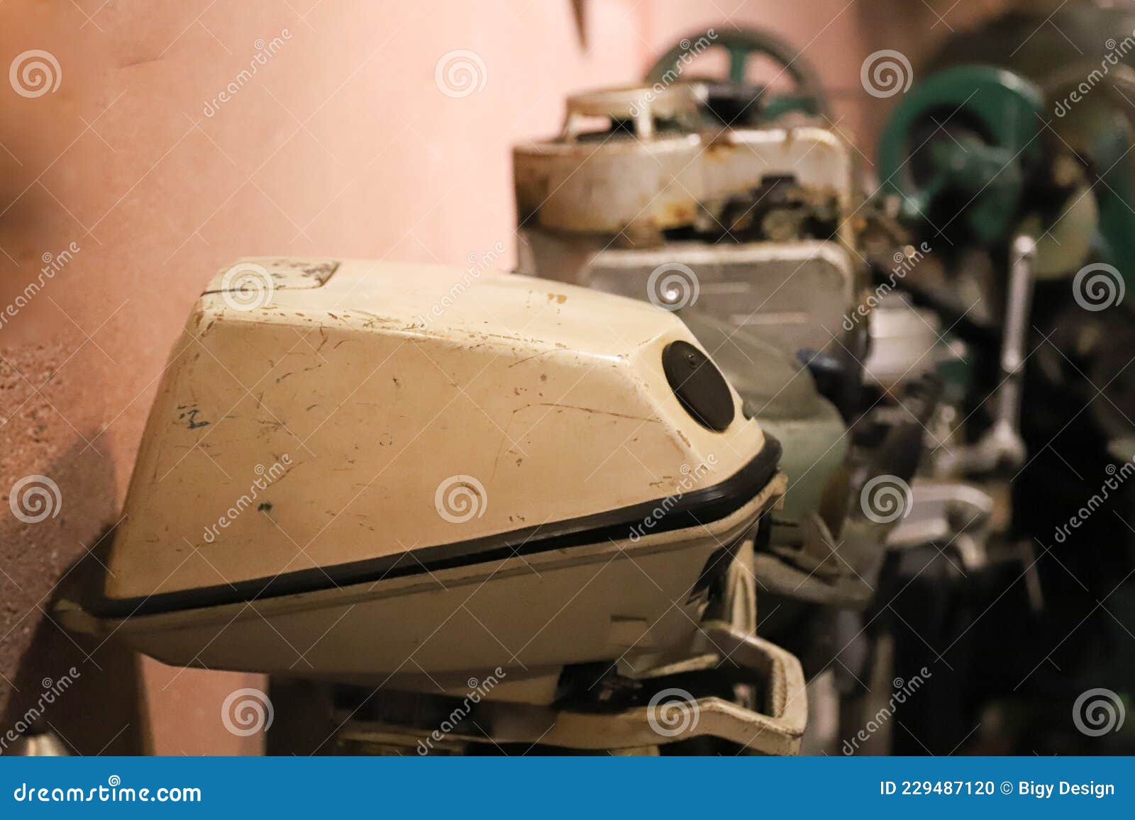 Old Boat Engine, in the Repair Shop Stock Photo Image of port, rotary