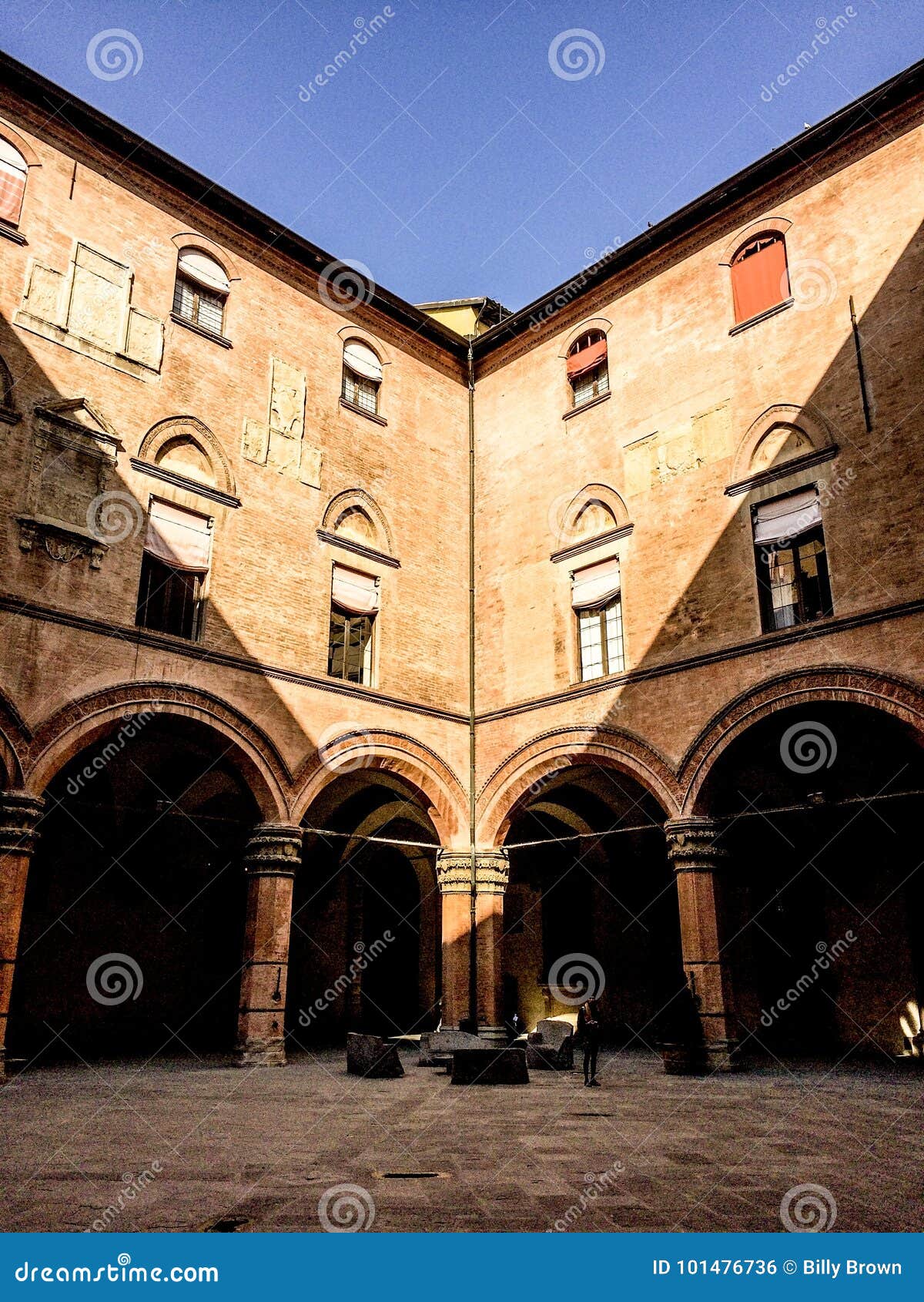 Bologna square stock photo. Image of brick, italian 101476736