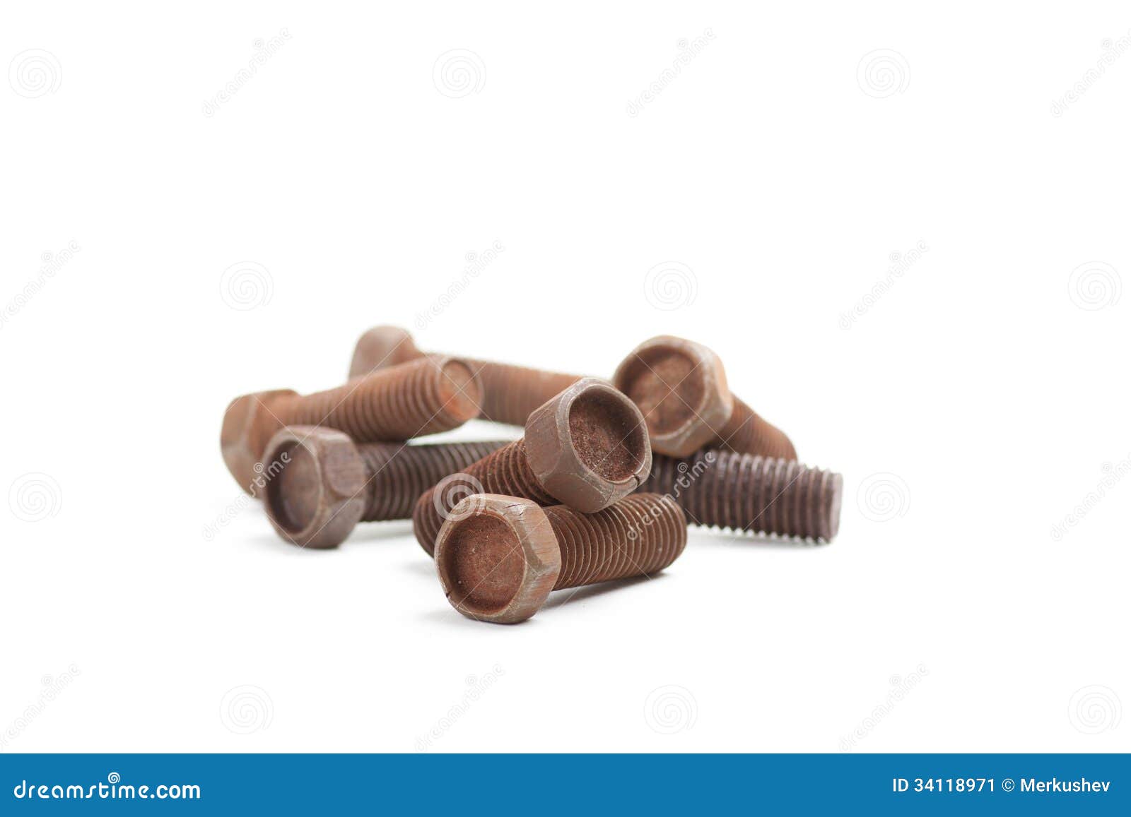 The Old Bolts, Isolated On White Stock Image Image of industry, bolts