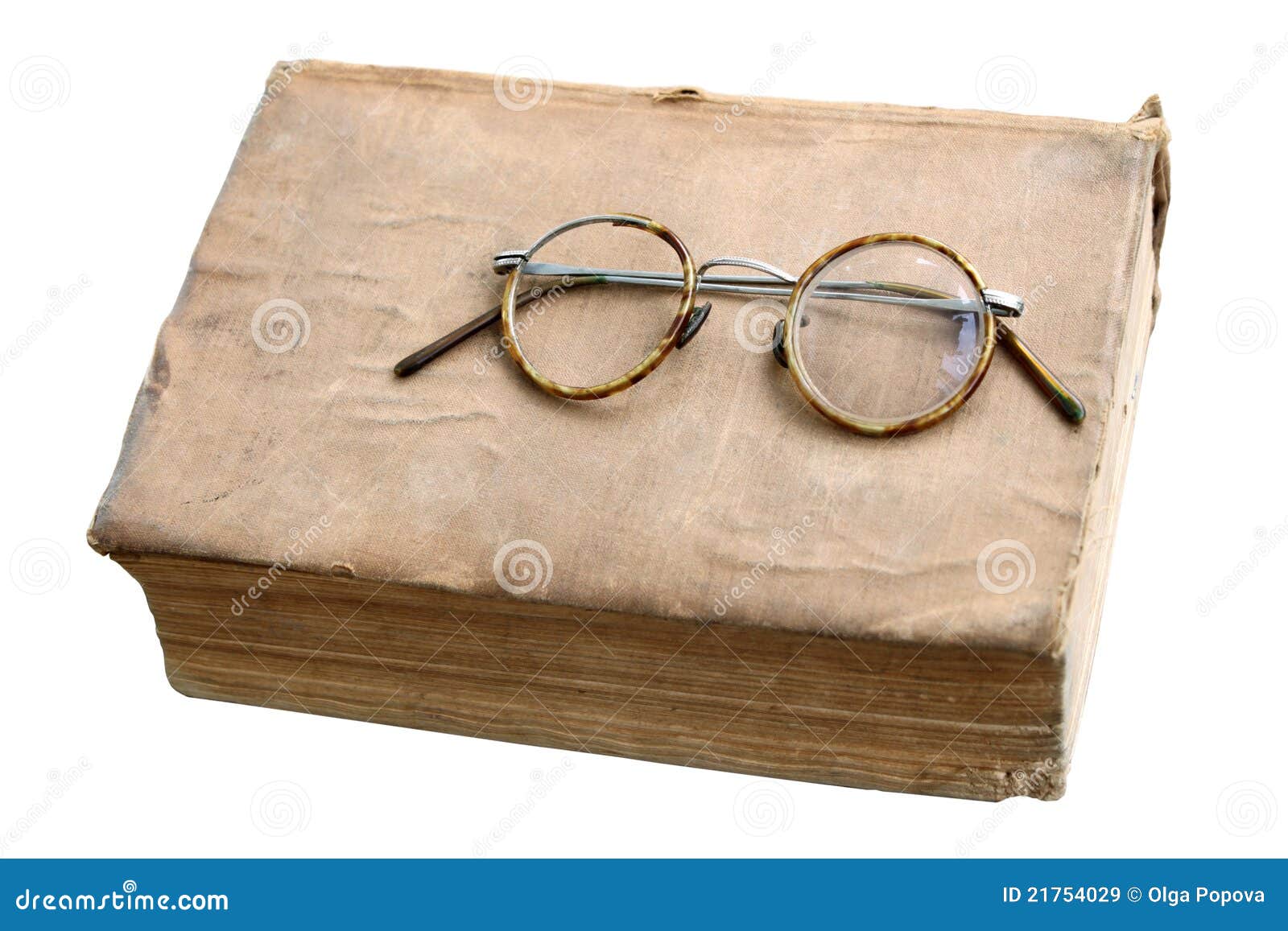 Old Book With Antique Glasses Stock Image Image of background
