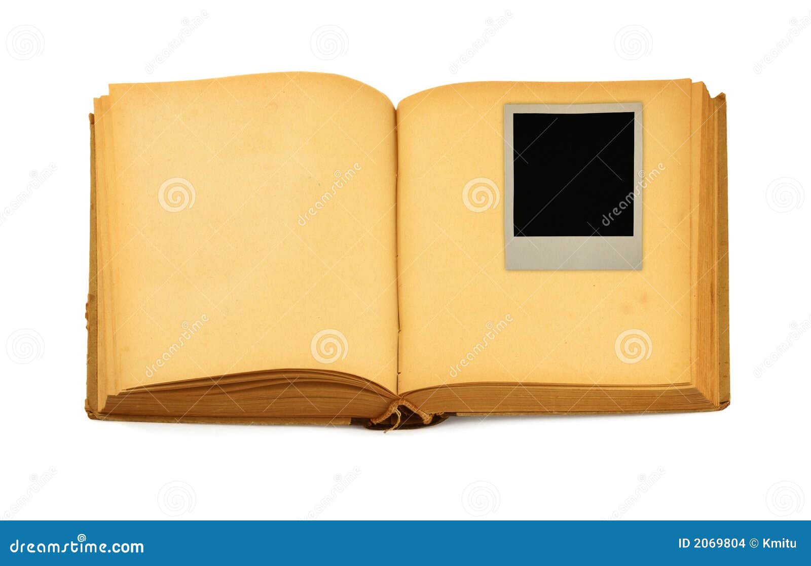 Old Book with Empty Photo Frame Inside Stock Photo Image of hollow