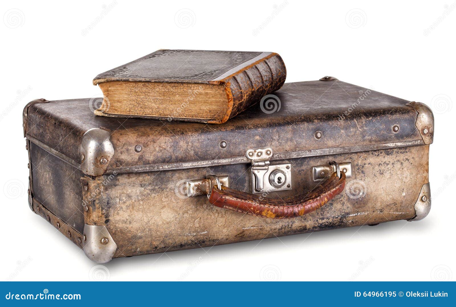 Old book on a suitcase stock image. Image of objects 64966195