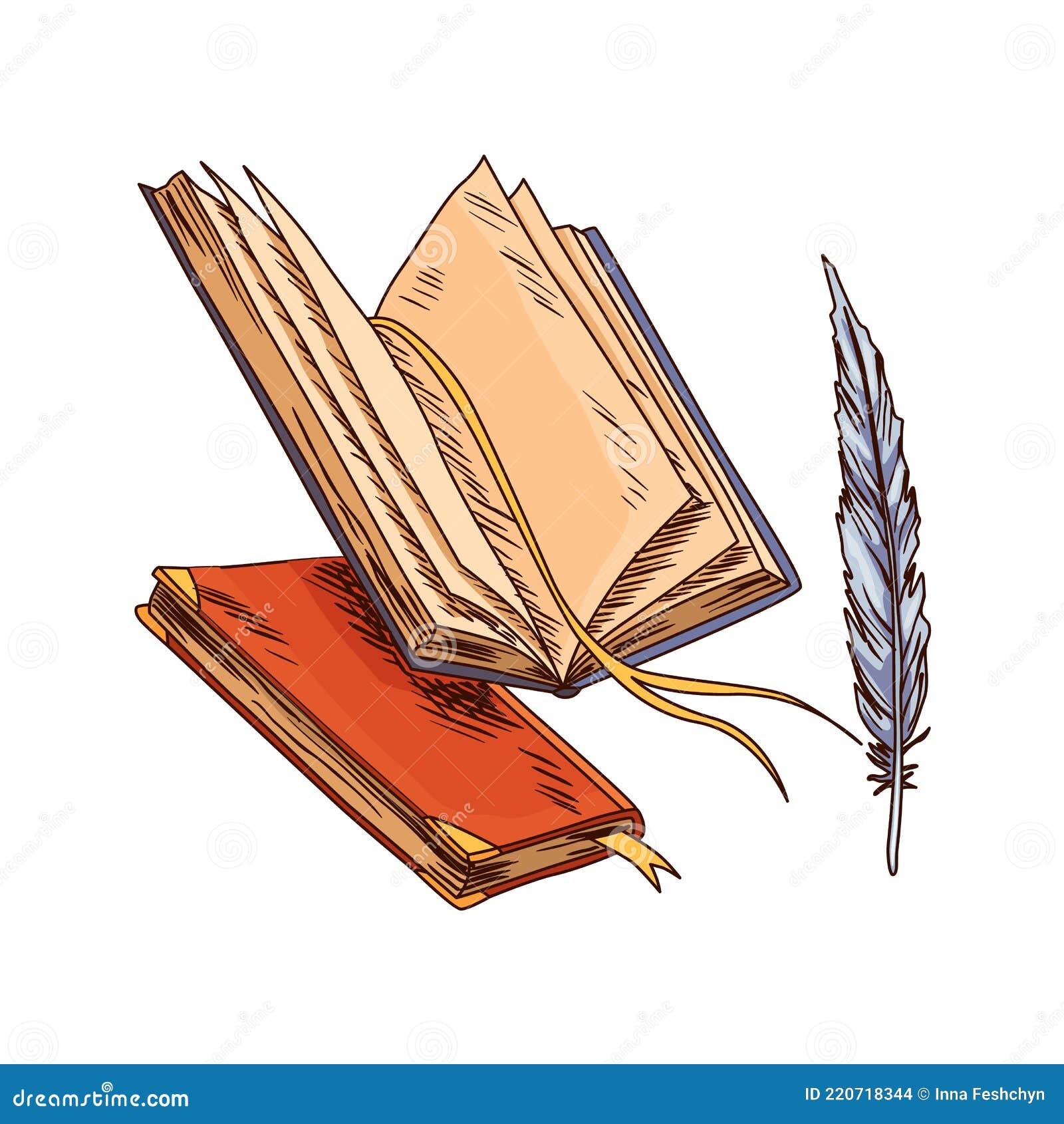Open book clipart, vintage stationery