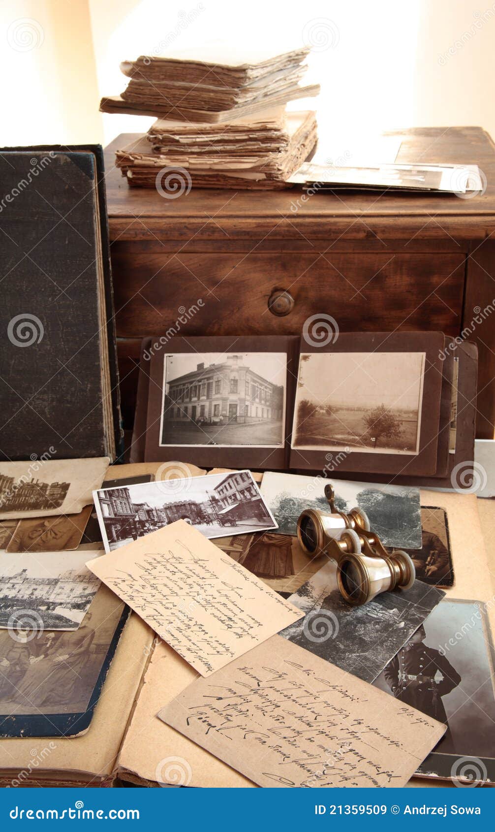 old books,photos and correspondence