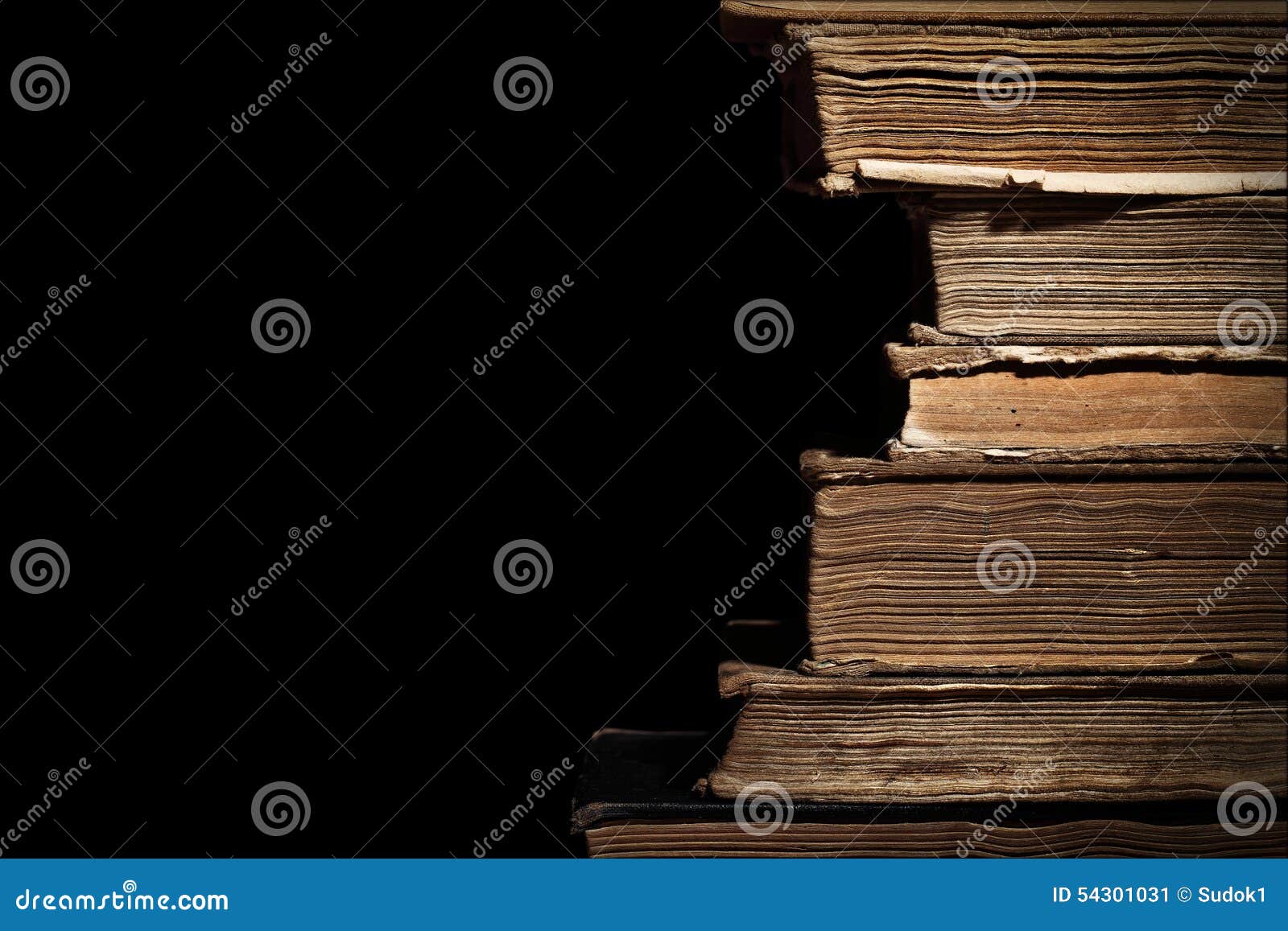 Old Books In A Stack With A Place For Text Stock Image - Image of dust