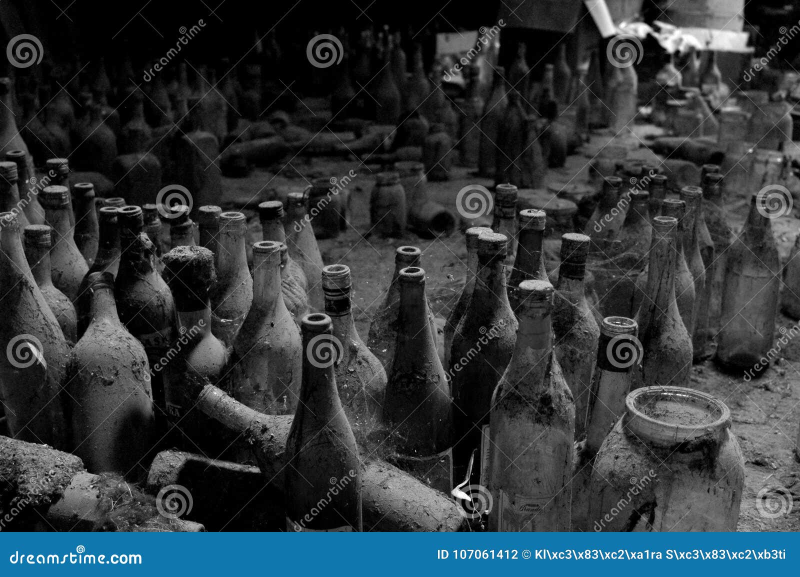 Old bottles stock photo. Image of black, memory, attic 107061412