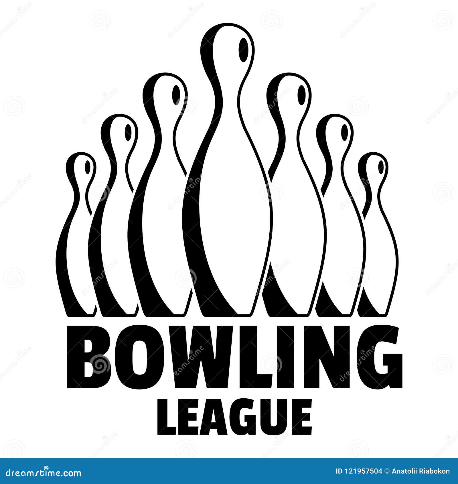 Old Bowling League Logo, Simple Style Stock Vector - Illustration of ...