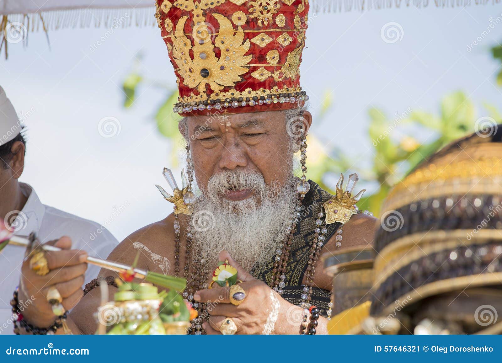 Indonesian Shaman Dancing Praying For Blessings From Gods And Travelers Travel Dance Swing Until