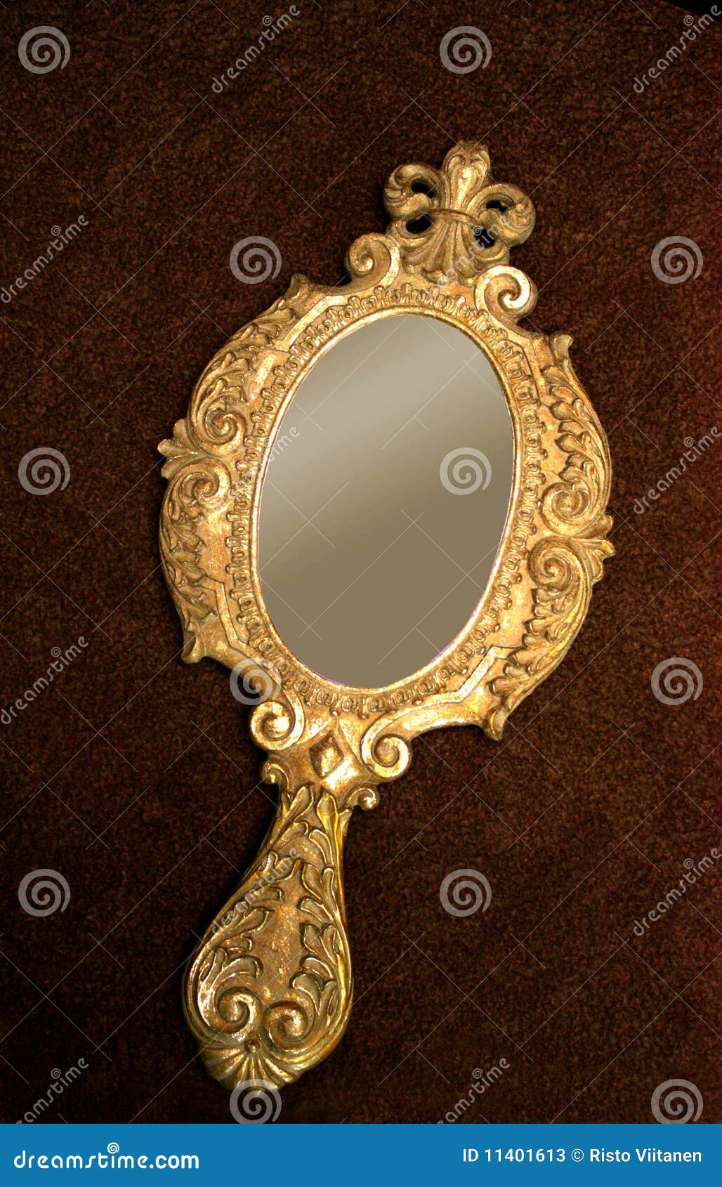 old brass hand-mirror