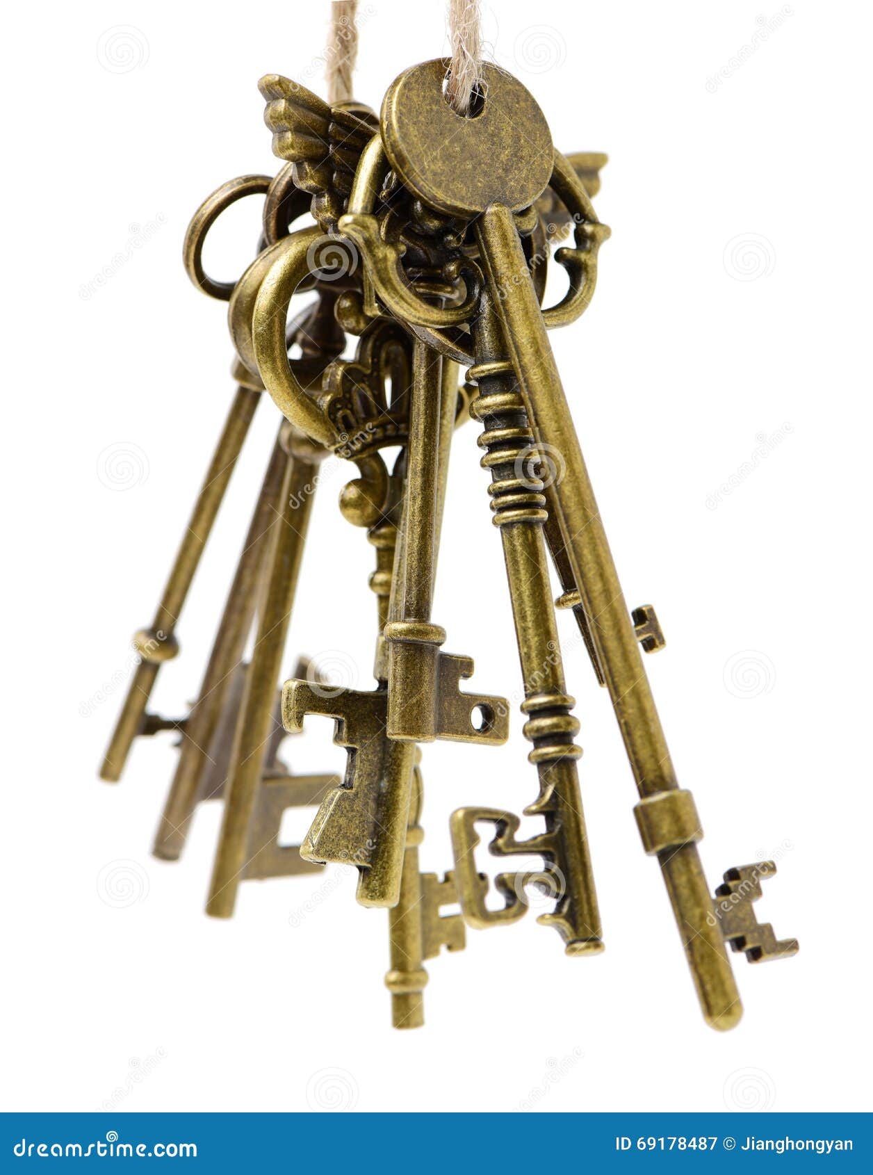 Old brass key stock image. Image of single, fashioned 69178487