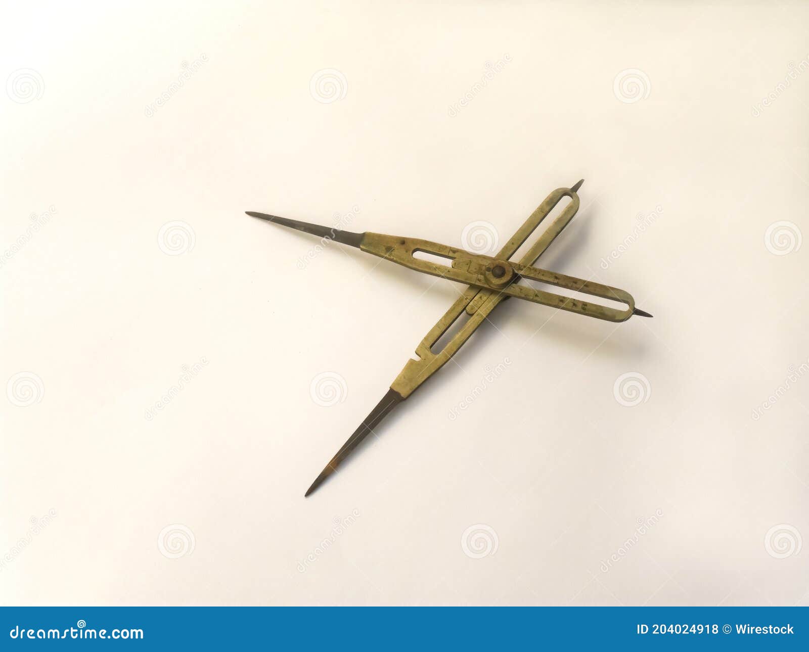 Old Brass Reduction Compass or Proportional Scale Divider. Geometry Tool  Used To Scale Designs Stock Photo - Image of exploration, drawing: 204024918