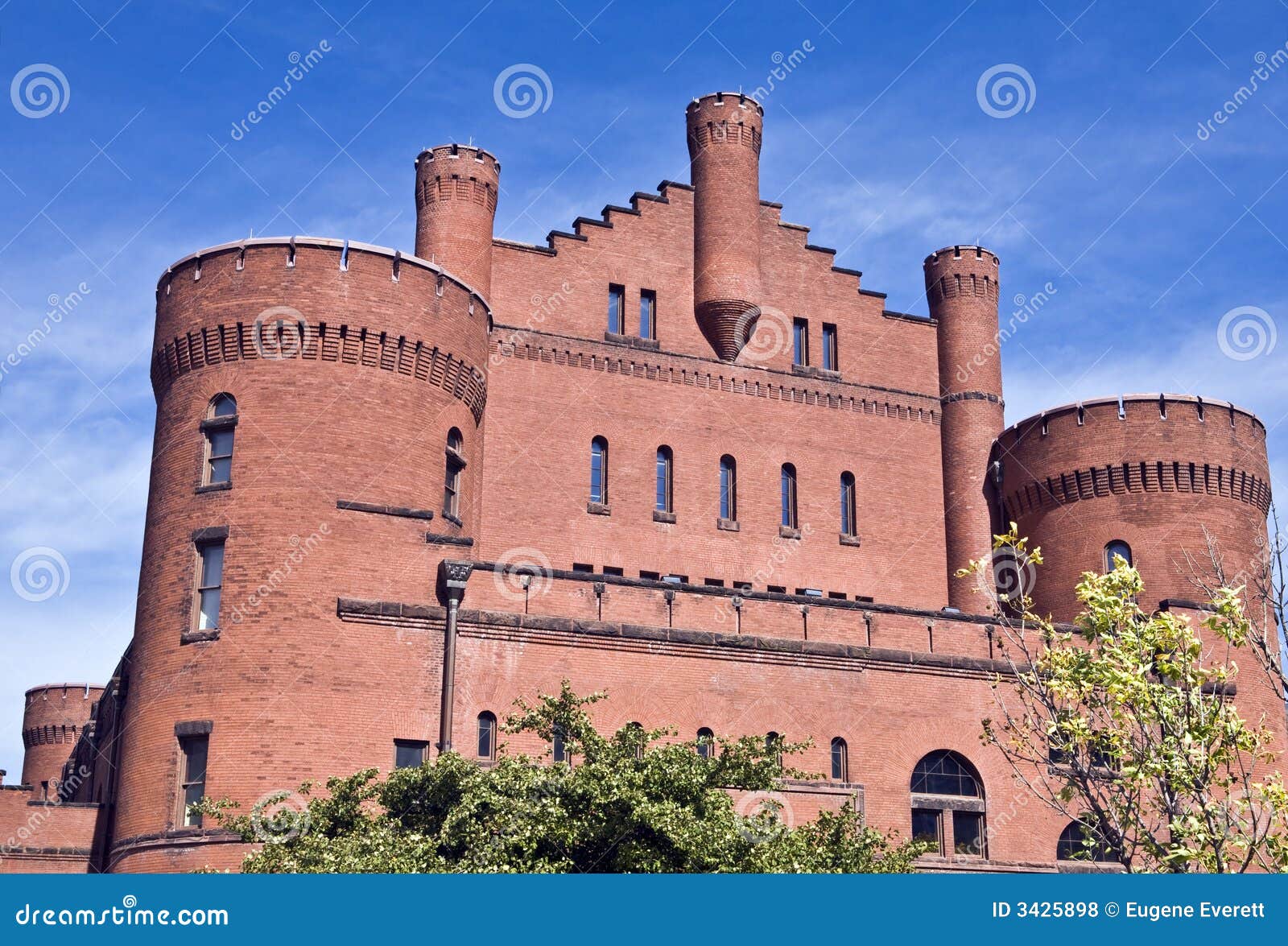 Old Brick Armory stock photo. Image of turrets, architecture 3425898