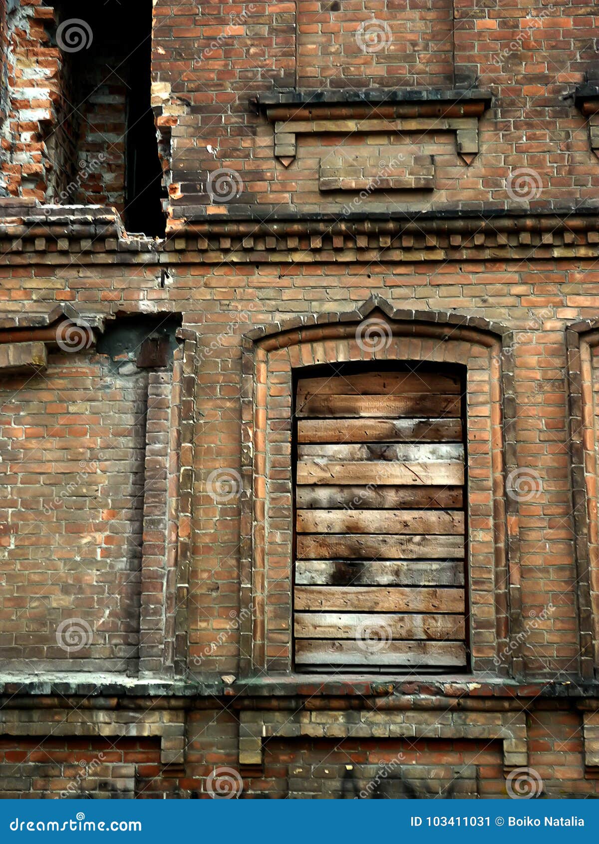Old Brick Destroyed House Burned Down Stock Image Image of damage
