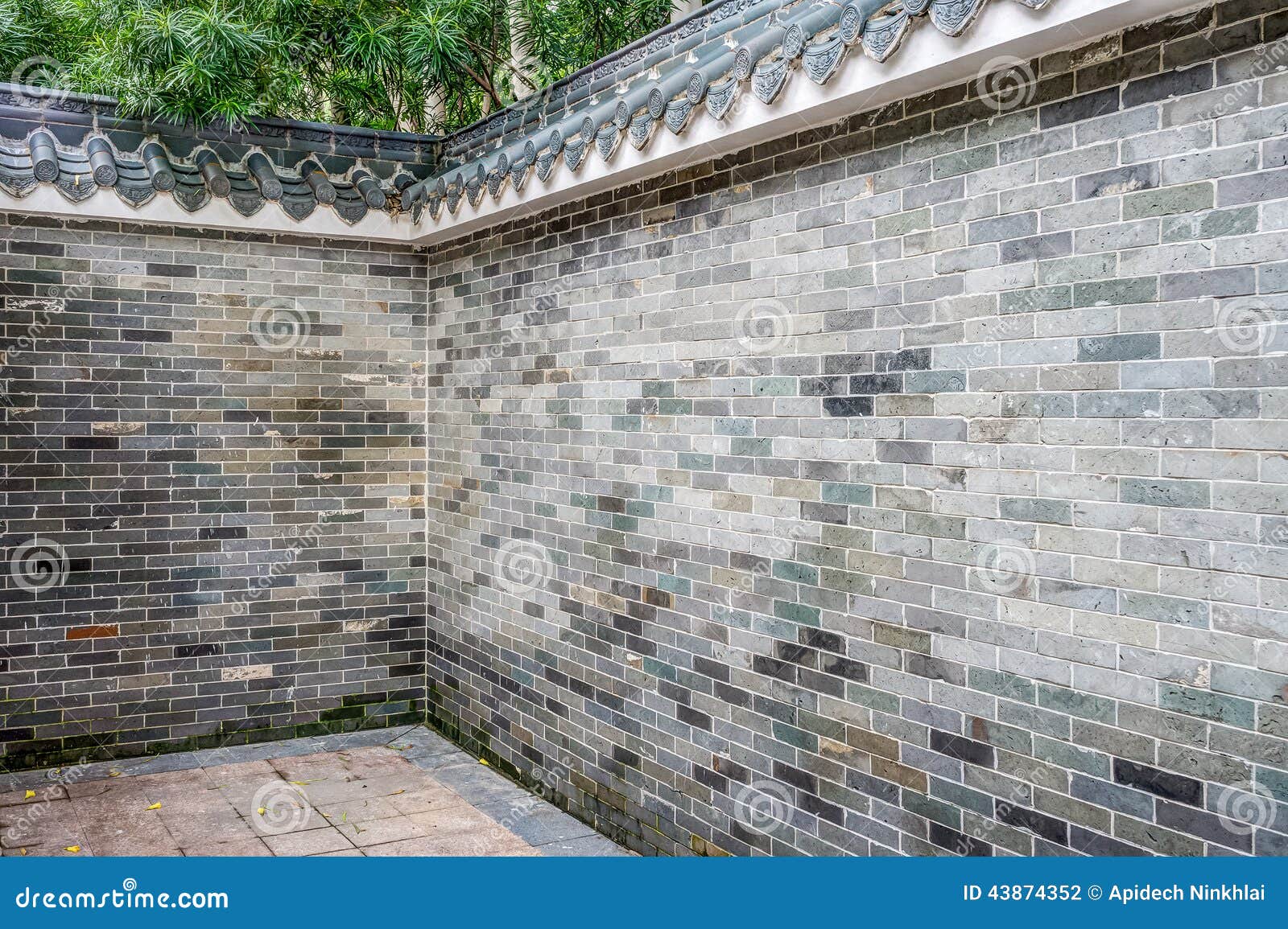 Old Brick Fence in Chinese Style Stock Photo Image of facade, corner