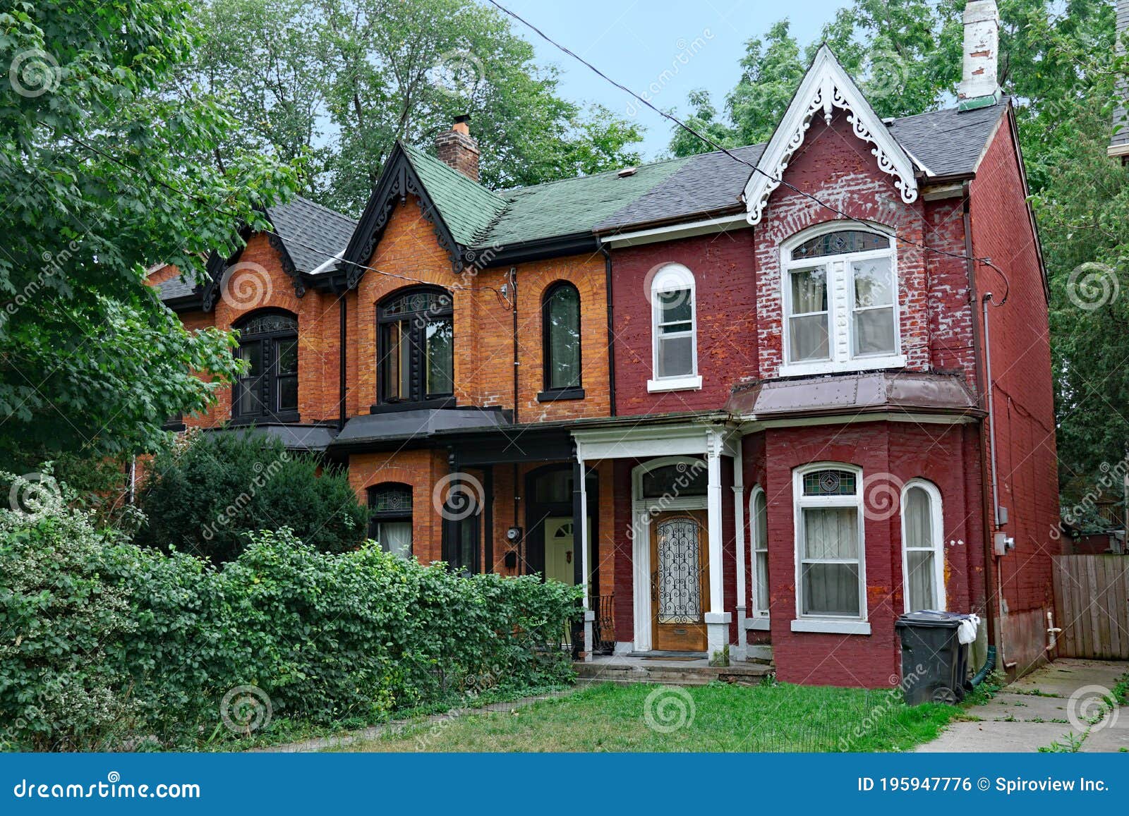 Old Brick Row Houses with Gables Stock Photo Image of working, painted 195947776