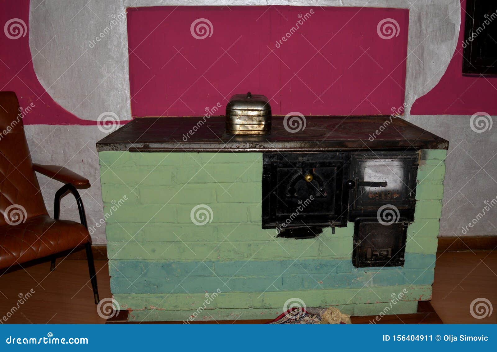 Brick stove in the house stock image. Image of brick 156404911
