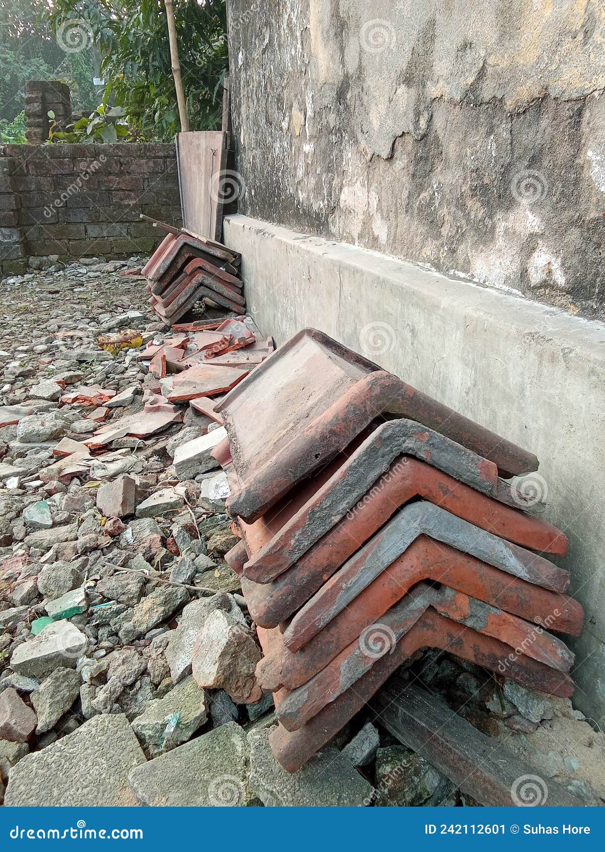 OLD BRICK TILES stock image. Image of easily, rock, brick 242112601