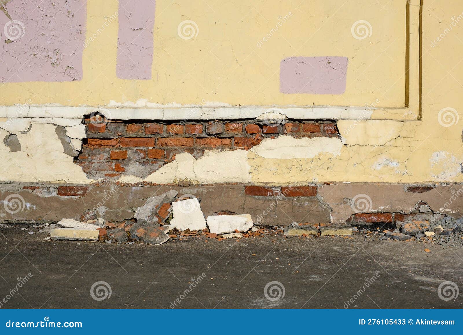 Old Brick Wall with Peeling Off Plaster Stock Image Image of plaster