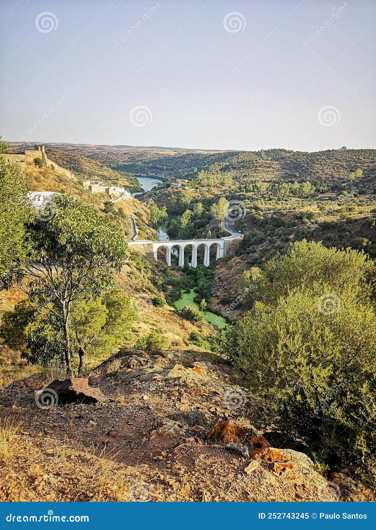 Old Bridge of MÃ©rtola stock image. Image of valley 252743245