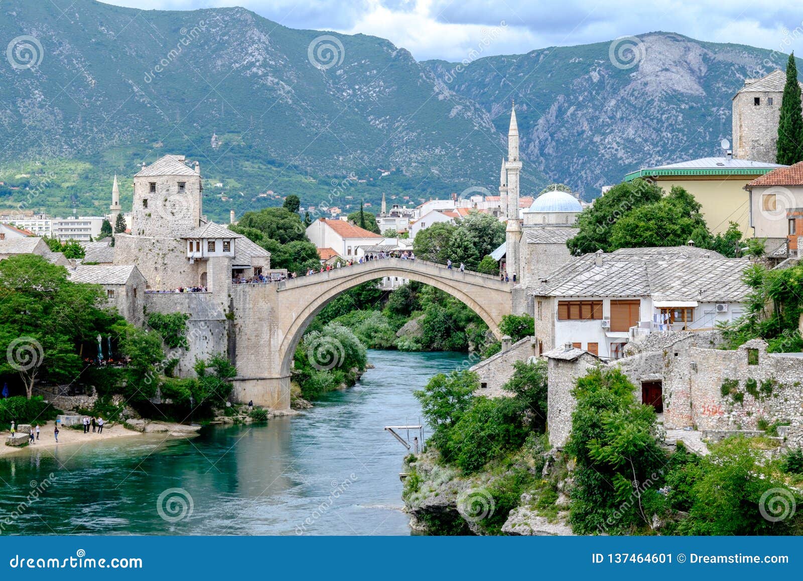 Old Bridge Stari Most View Mostar Bosnia And Herzegovina Editorial Photo Image Of Landscape Halves 137464601