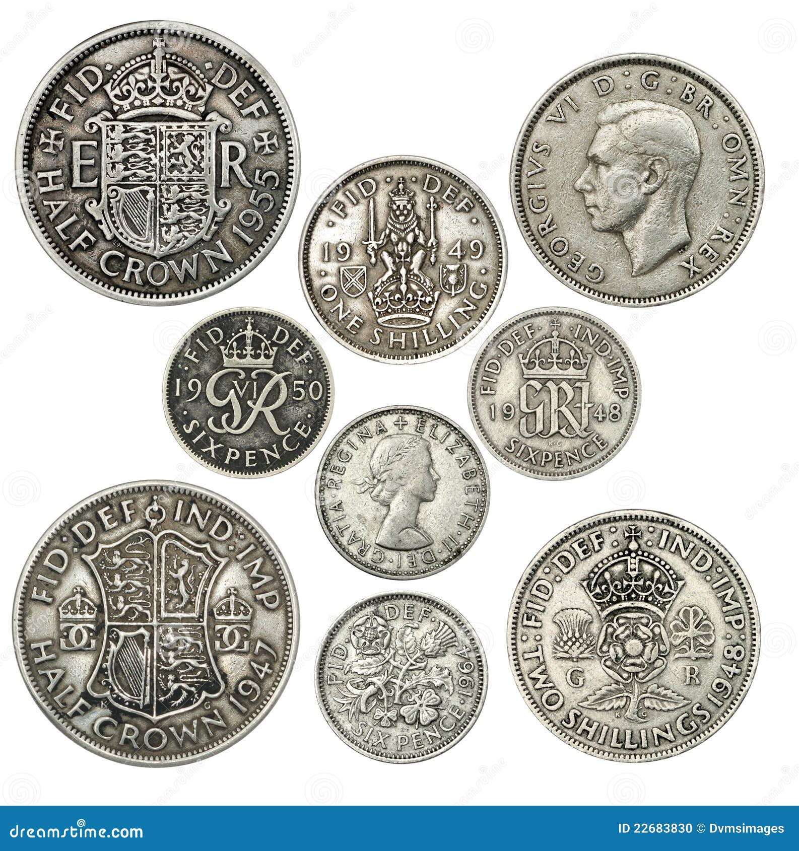 Old British Coins Stock Photo - Image: 22683830