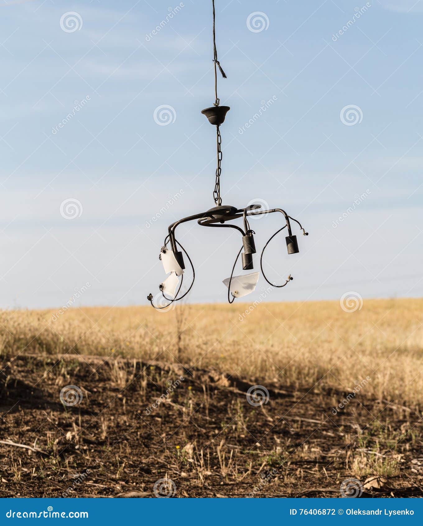 Old the broken chandelier stock photo. Image of decoration 76406872