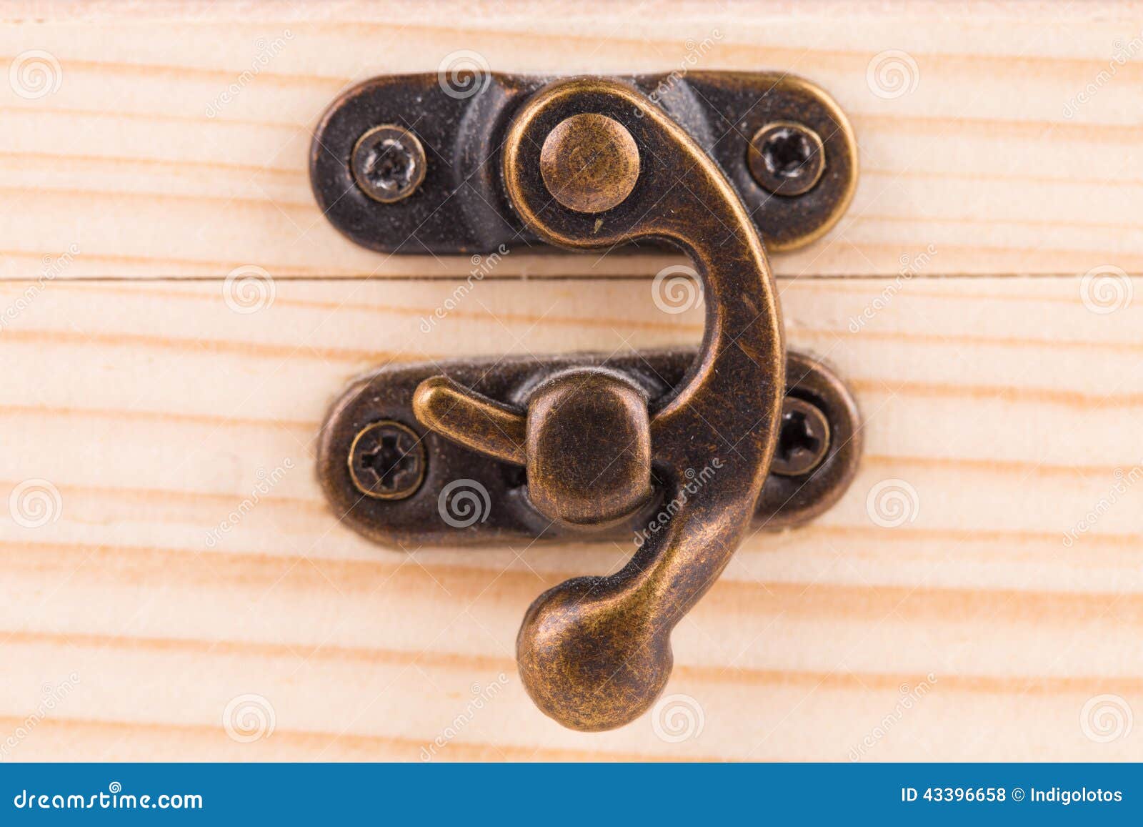 Old bronze chest lock. stock photo. Image of safe, security 43396658