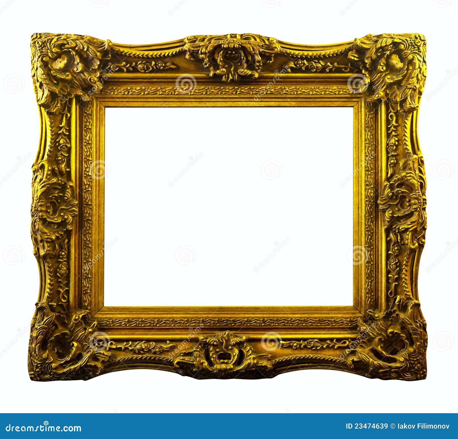 Old Bronze Frame. Isolated Over White Background Stock Image Image of