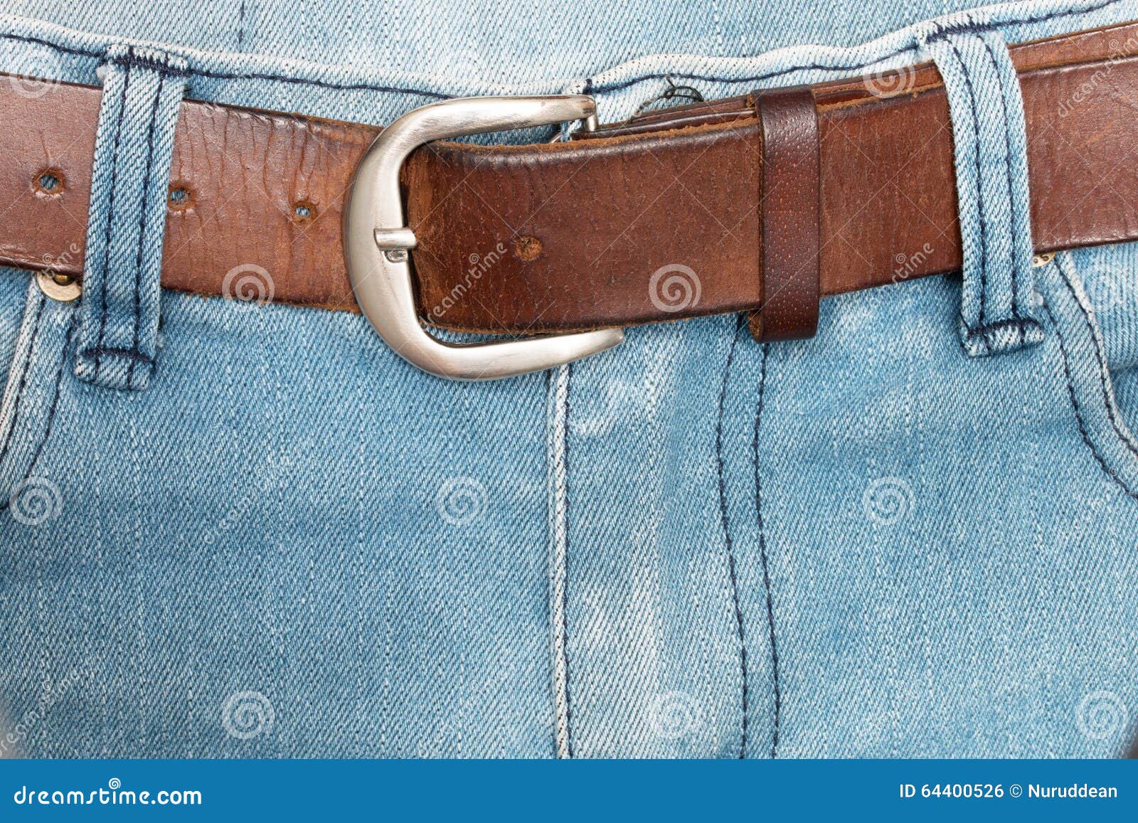 Old Brown Belt with Blue Jeans Stock Photo Image of fashion, textile