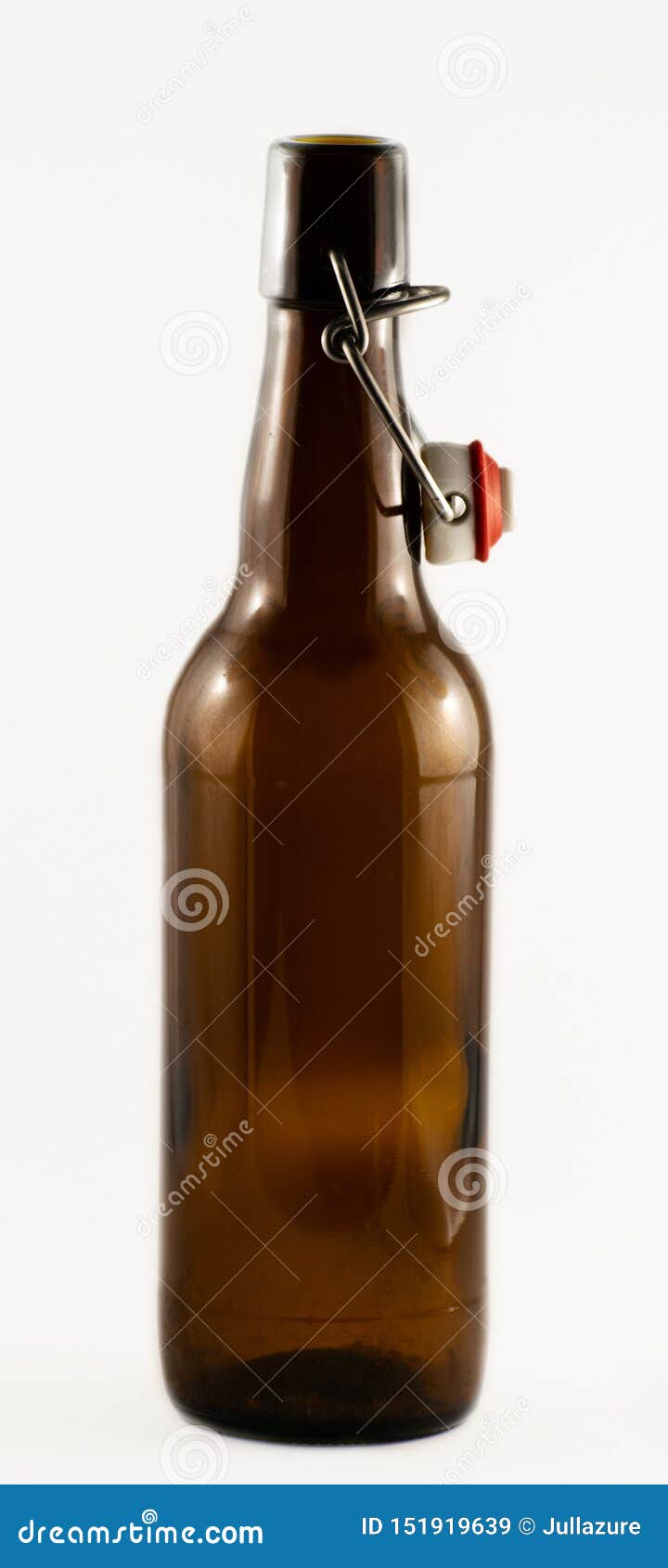 Brown Bottle of Beer Isolated on White Background Stock Image Image