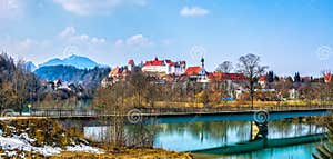 Old Buildings Of Fussen City St Mang Basilica High Castle Fussen 