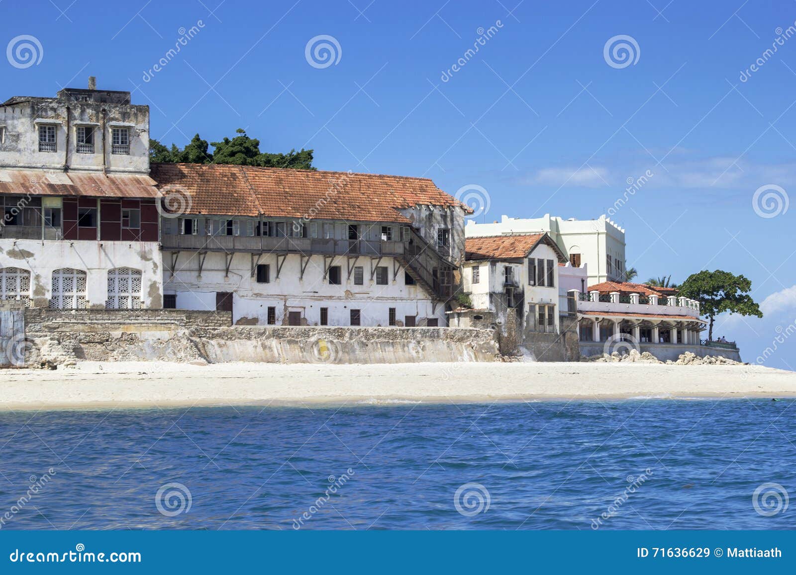 old buildings of stone town in zanzibar, tanzania