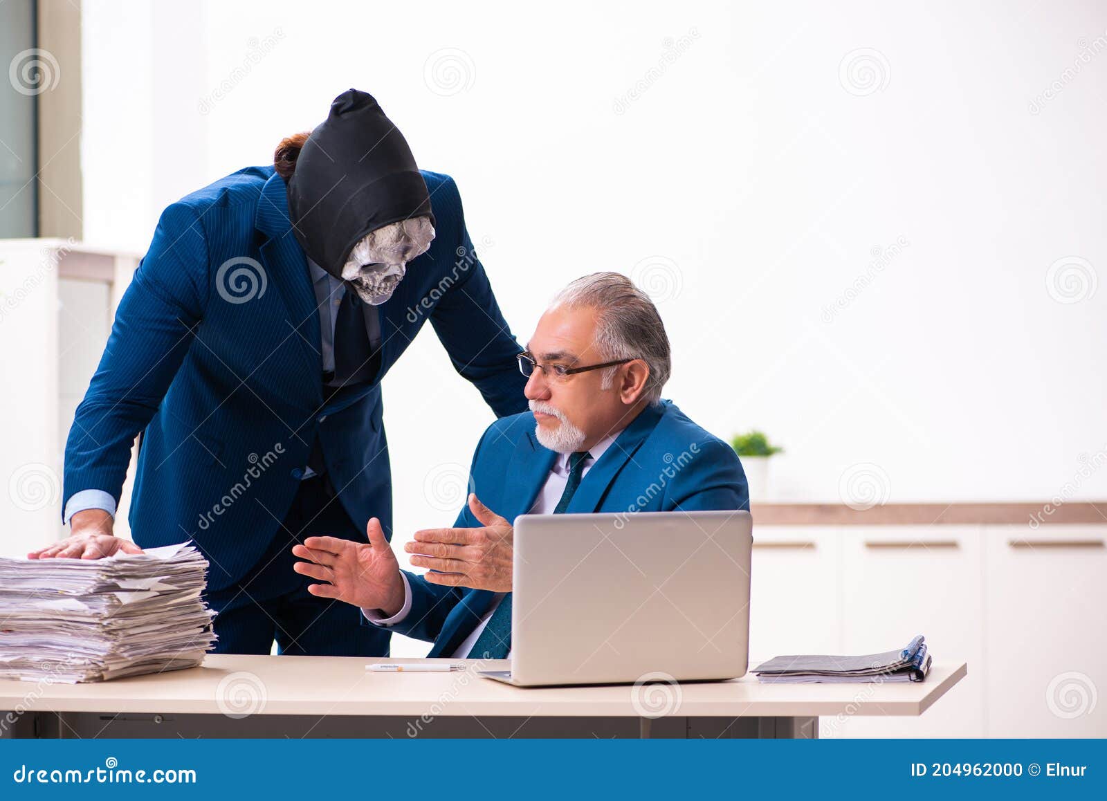Is The Consultant The Devil Old Businessman Employee Getting Deal with the Devil Stock Photo