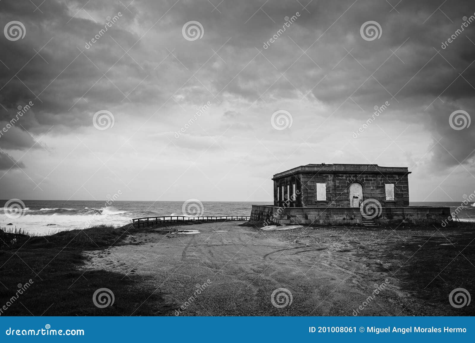 old cabo silleiro lighthouse  in bayona, galicia, spain